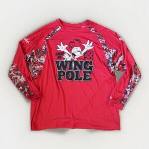 Badger Sport Sz XL Wing Pole Judge Gentlemen's Club Rooster Graphic Shirt Red